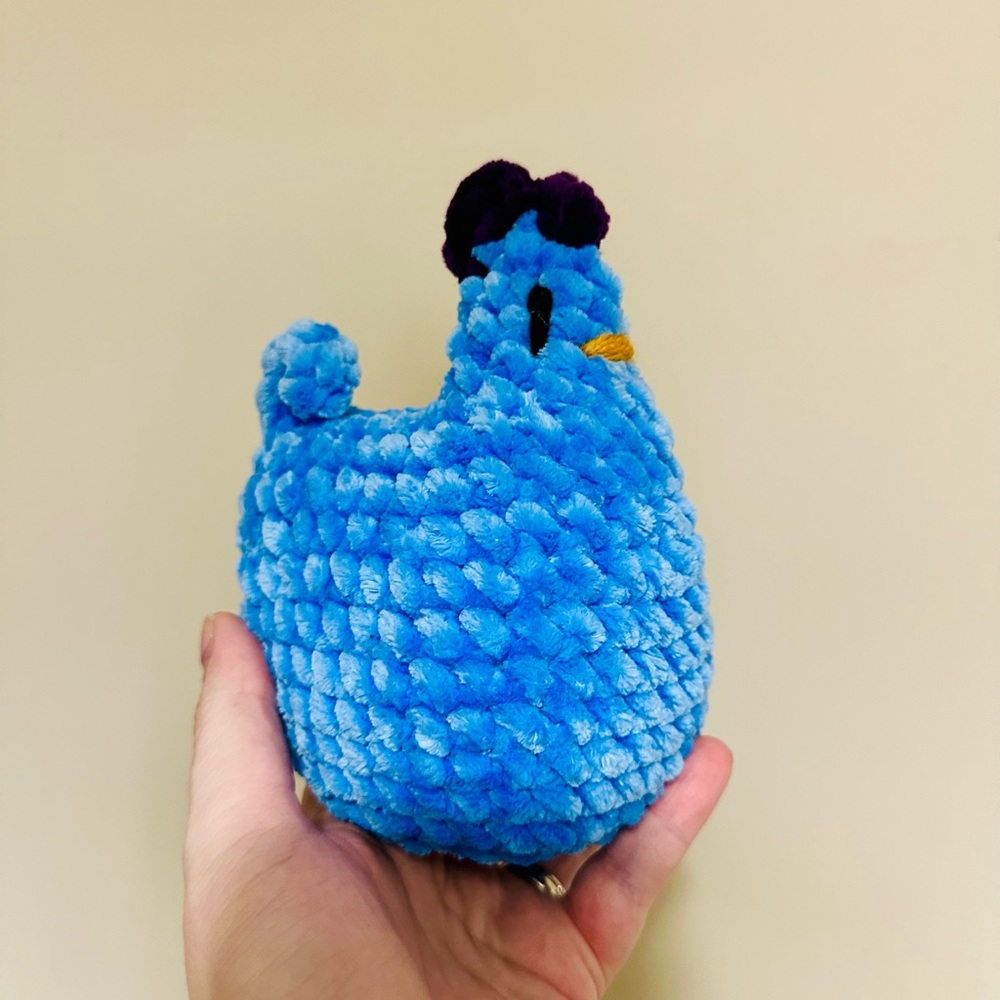 Blue and Purple Plush Stuffed Animal Toy